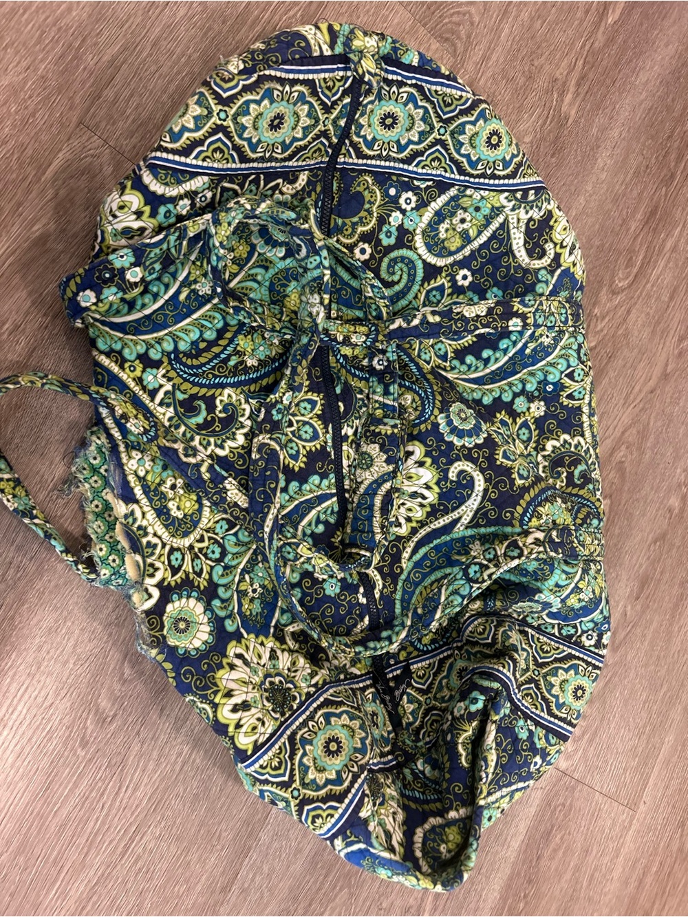 Vera Bradley Navy Paisley Travel Duffel in Teal & Green Accents large